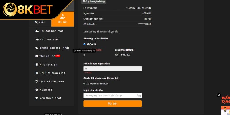 Xác nhận giao dịch rút tiền KU88